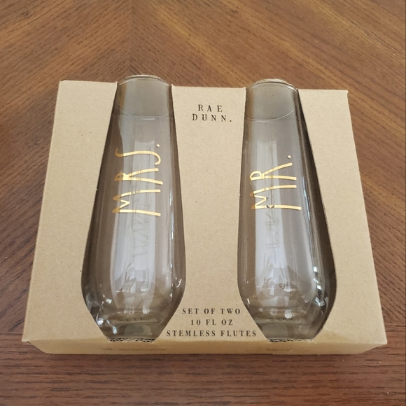 Rae Dunn Other - Rae Dunn by Magenta "MRS." & "MR." Champagne Flute